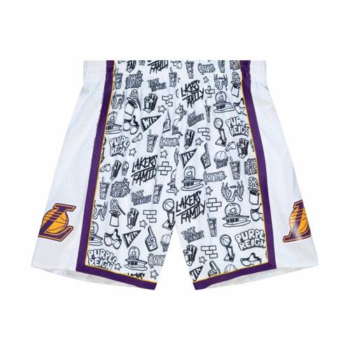 Mitchell & Ness NBA 2009 Lakers Doodle Swingman Shorts - PFSW1267-LAL09PPPPTWH