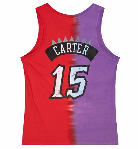 Mitchell & Ness NBA Toronto Raptors Vince Carter Tie Dye Cotton Tank - TTNK3206-TRAYYVCAPRRD