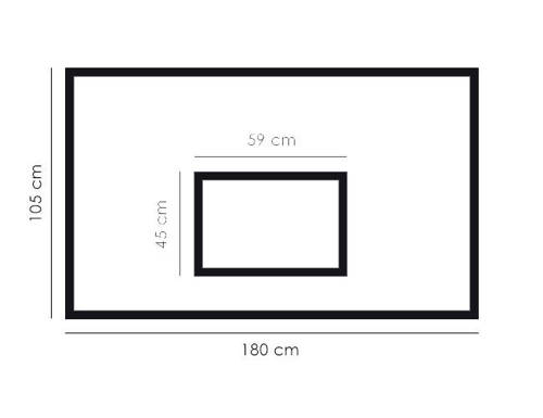 RomiSport 180 x 105 cm Laminat Basketball Backboard - Kos000006