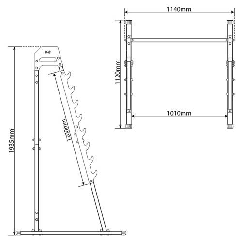 Training stands for barbell exercises, bench with protection K-SPORT - KSSL018