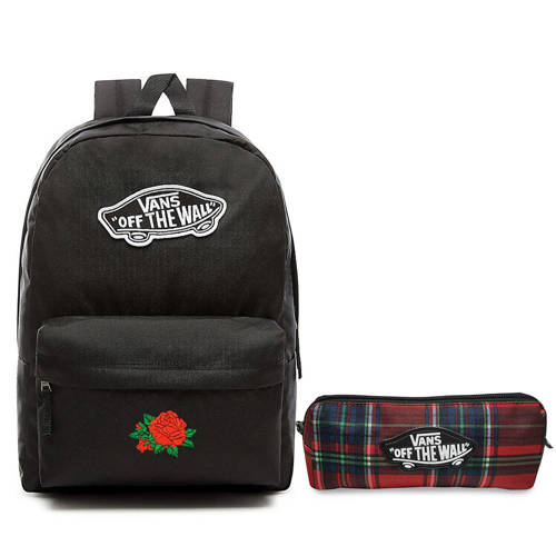 VANS Realm Backpack | VN0A3UI6BLK + Pencil Pouch