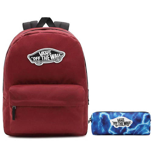 Vans Realm Backpack Red - VN0A3UI6J511 + Pencil Pouch