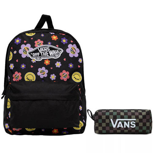 Vans Realm Radically Happy Black/Dubarry backpack - VN0A3UI6BDB + Pencil Pouch