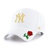 47 Brand MLB NY New York Yankees Snapback Cap B-MVPSP17WBP-WHE + Custom Rose