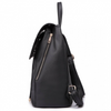 Women's leather black backpack KONO Aurora for school and work