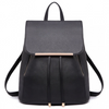 Women's leather black backpack KONO Aurora for school and work