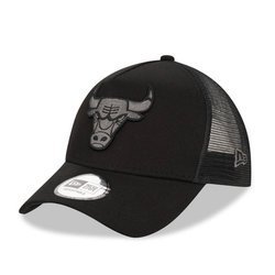 New Era 9FORTY NBA Chicago Bulls Tonal Black A-Frame Trucker Cap - 12523913