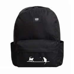 Vans Old Skool Classic Backpack Black VN000H4WBLK1 + Custom Cats