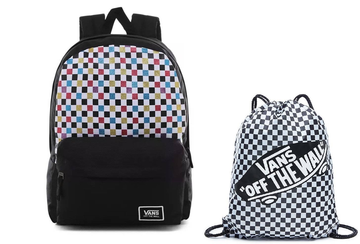 vans glitter check backpack