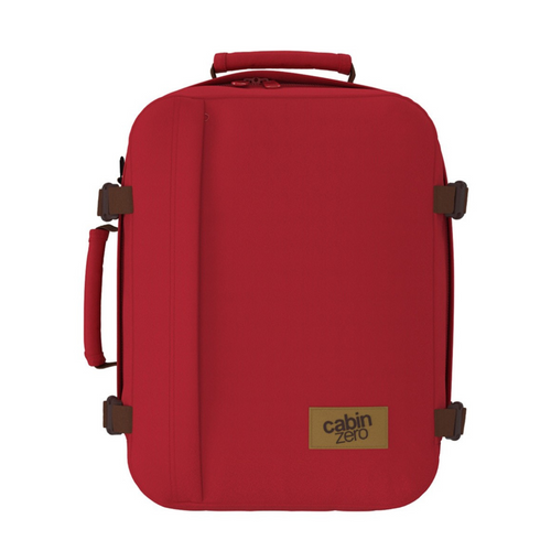 CabinZero Classic 28L 2 in 1 Backpack Travel Bag Wizzair Ryanair Deep Ocean London Red - CZ82303