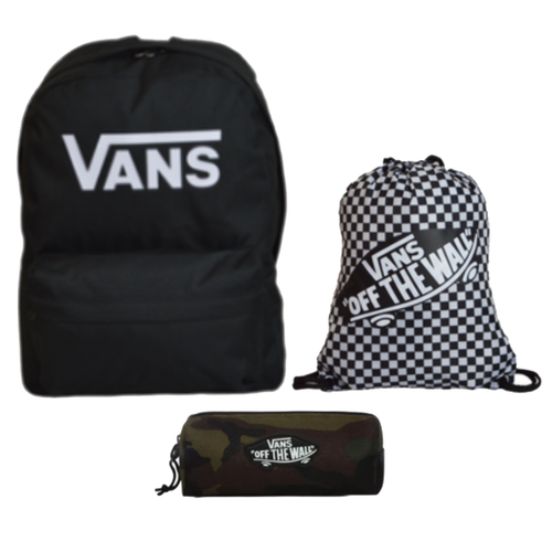 Vans Old Skool Print Backpack Black - VN000H50BLK1 + Vans Benched Bag + Pencil Pouch