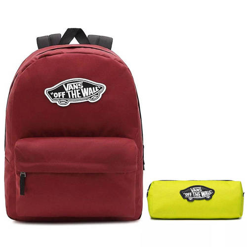 Vans Realm Backpack Red - VN0A3UI6J511 + Pencil Pouch