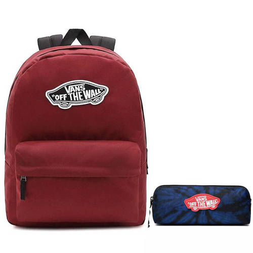 Vans Realm Backpack Red - VN0A3UI6J511 + Pencil Pouch