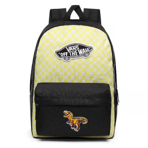 Vans Realm Lemon Tonic Checkerboard Backpack Custom Dino - VN0A3UI6VD7