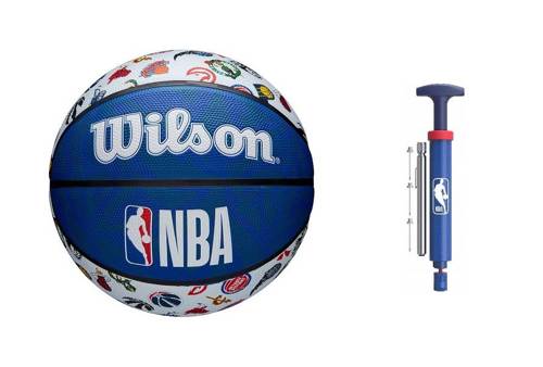 Wilson NBA All Teams Outdoor Basketball - WTB1301XBNBA + Pump