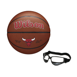 Set of Wilson NBA Team Alliance Chicago Bulls Basketball + Dribble Specs No Look Basketball Eye Glass Goggles