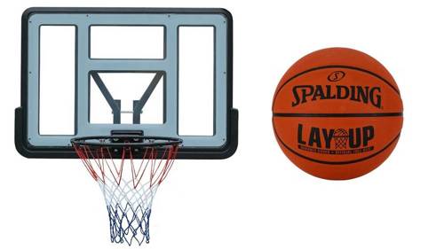 Basketball set Spartan Wall Mounted Backboard + Spalding Ball