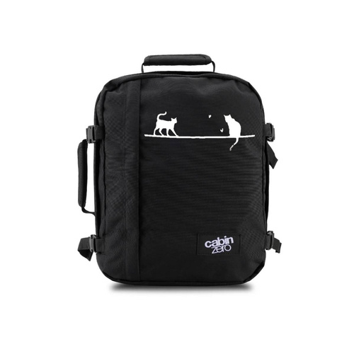 CabinZero Classic 2w1 28L Backpack black + Custom Panda Not Today