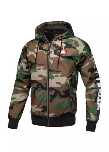 Pit Bull West Coast Athletic Sleeve Hooded Nylon Moro Jacket - 520014368