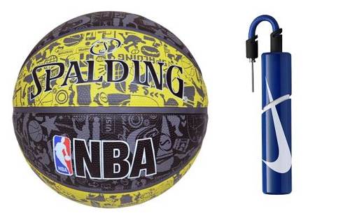 Spalding Graffiti Rubber Outdoor Basketball + pump Nike