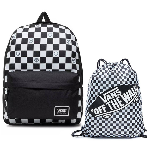 VANS Glitter Check Backpack - VN0A48HGXZG + Benched Bag