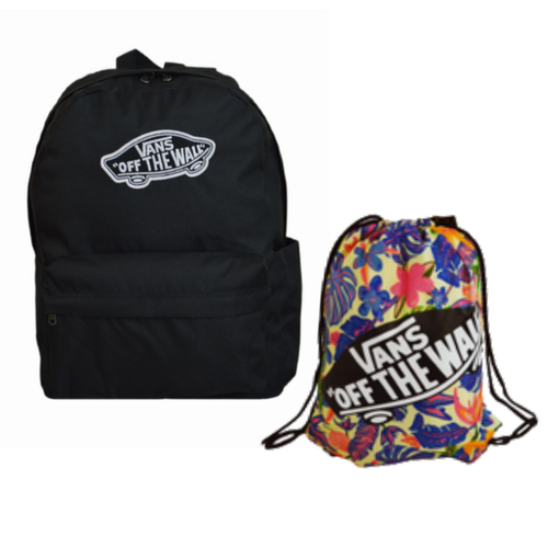 Vans Old Skool Classic Backpack Black VN000H4YBLK1 + Vans Benched Bag Flowers