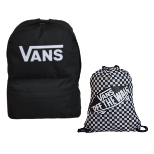 Vans Old Skool Print Backpack Black - VN000H50BLK1 + Vans Benched Bag