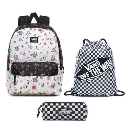 Vans Realm Classic Beauty Floral Patchwork Rucksack + Bag + Pencil