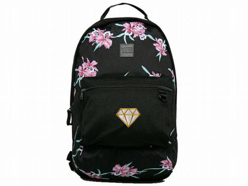 Plecak szkolny młodzieżowy Vans Turbon Backpack w kwiaty custom diament