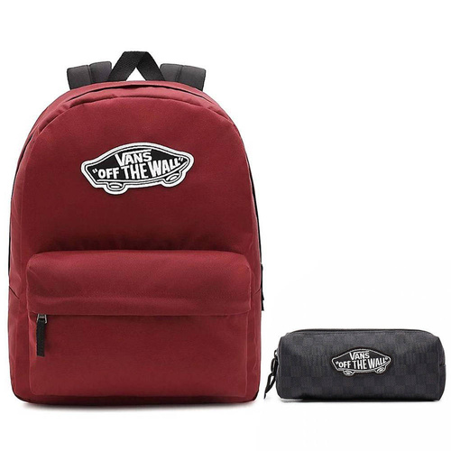 Vans Realm Backpack Red Rucksack - VN0A3UI6J511  + Pencil Pouch