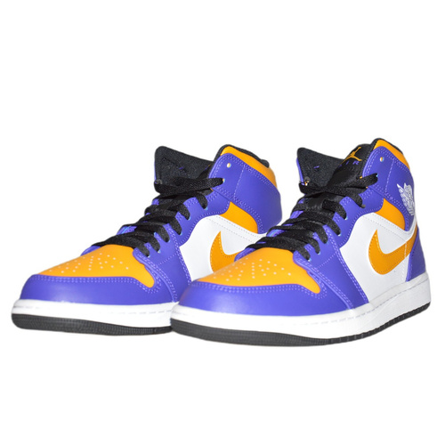 Buty  Air Jordan 1 MID Sneakersy Los Angeles Lakers LA - DQ8426-517