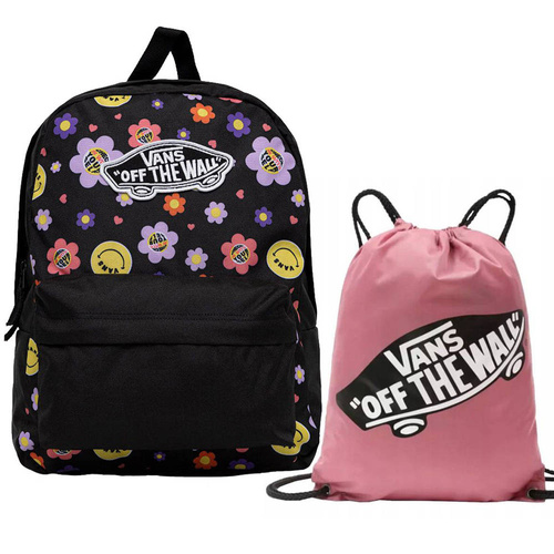 Vans Realm Radically Happy Black/Dubarry backpack - VN0A3UI6BDB + Benched Bag