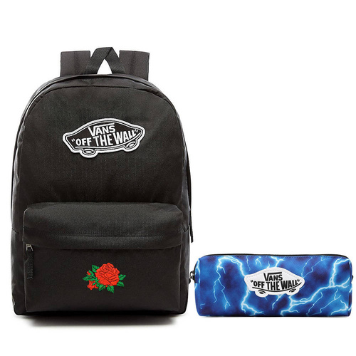 VANS Realm Rucksack | VN0A3UI6BLK + Pencil Pouch