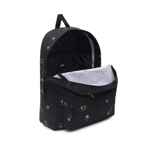 VANS Realm Black Flowers Backpack - VN0A3UI6BR81 + Benched Bag