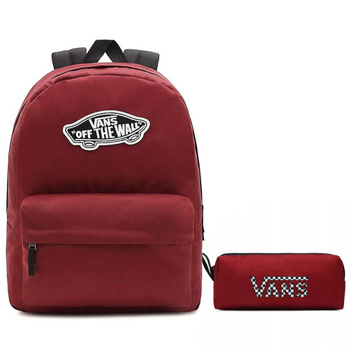 Vans Realm Backpack Red Rucksack - VN0A3UI6J511  + Pencil Pouch