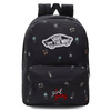 VANS Realm Black Flowers Backpack - VN0A3UI6BR81 Custom Girl Gang 