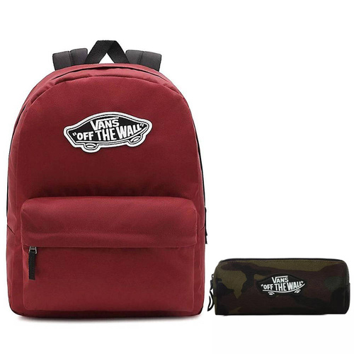 Vans Realm Backpack Red - VN0A3UI6J511 + Pencil Pouch