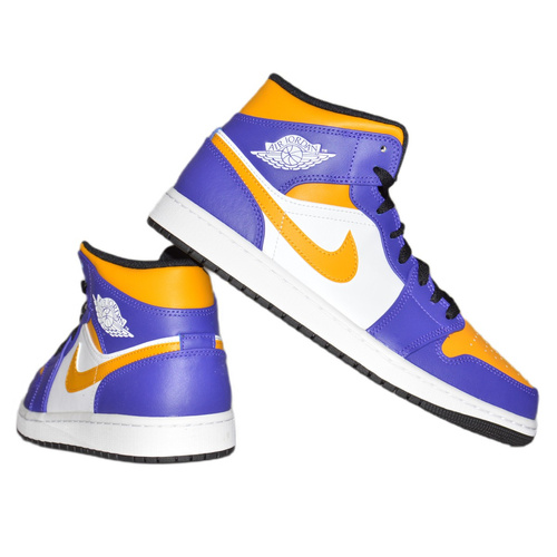 Buty  Air Jordan 1 MID Sneakersy Los Angeles Lakers LA - DQ8426-517