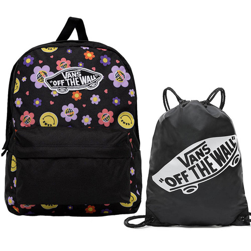 Vans Realm Radically Happy Black/Dubarry backpack - VN0A3UI6BDB + Benched Bag
