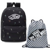 Zestaw plecak szkolny VANS Realm Backpack czarny kwiaty VN0A3UI6BR81 + worek VANS VN000SUF56M1
