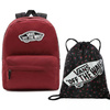 Vans Realm Backpack Red Rucksack - VN0A3UI6J511  + Benched Bag