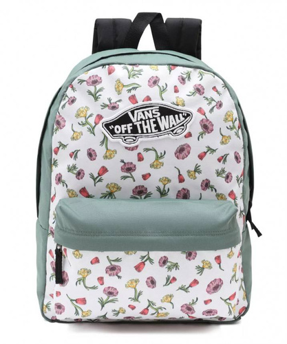 Plecak szkolny VANS Realm Backpack Biało Zielony + Saszetka Piórnik