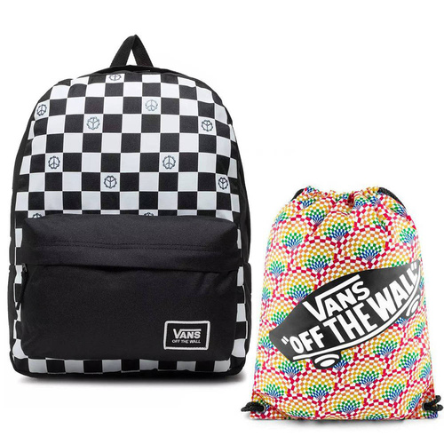 VANS Glitter Check Backpack - VN0A48HGXZG + Benched Bag