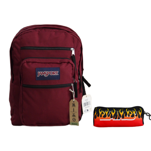 School Sport Backpack JanSport Big Student Russet Red + Vans Pencil box