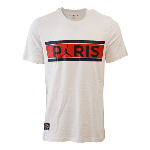 koszulka męska Air Jordan PSG Wordmark Tee biała - DB6510-100