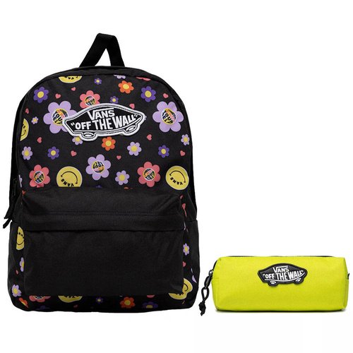 Vans Realm Radically Happy Black/Dubarry backpack - VN0A3UI6BDB + Pencil Pouch