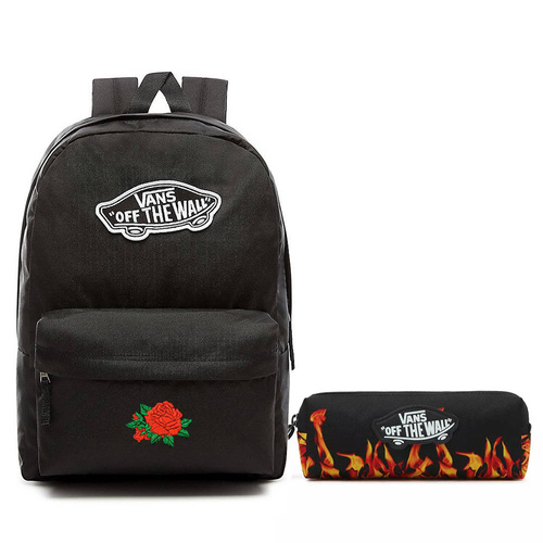 VANS Realm Backpack | VN0A3UI6BLK + Pencil Pouch