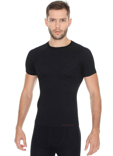Brubeck Active Wool Black T-Shirt - SS11710