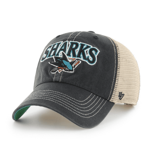 47 Brand NHL San Jose Sharks Trucker Cap Vintage Black - H-TSCLA22LAP-VB