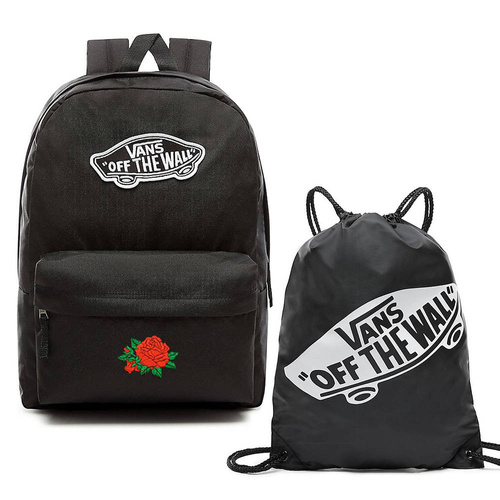 VANS Realm Backpack Rose VN0A3UI6BLK + Benched Bag